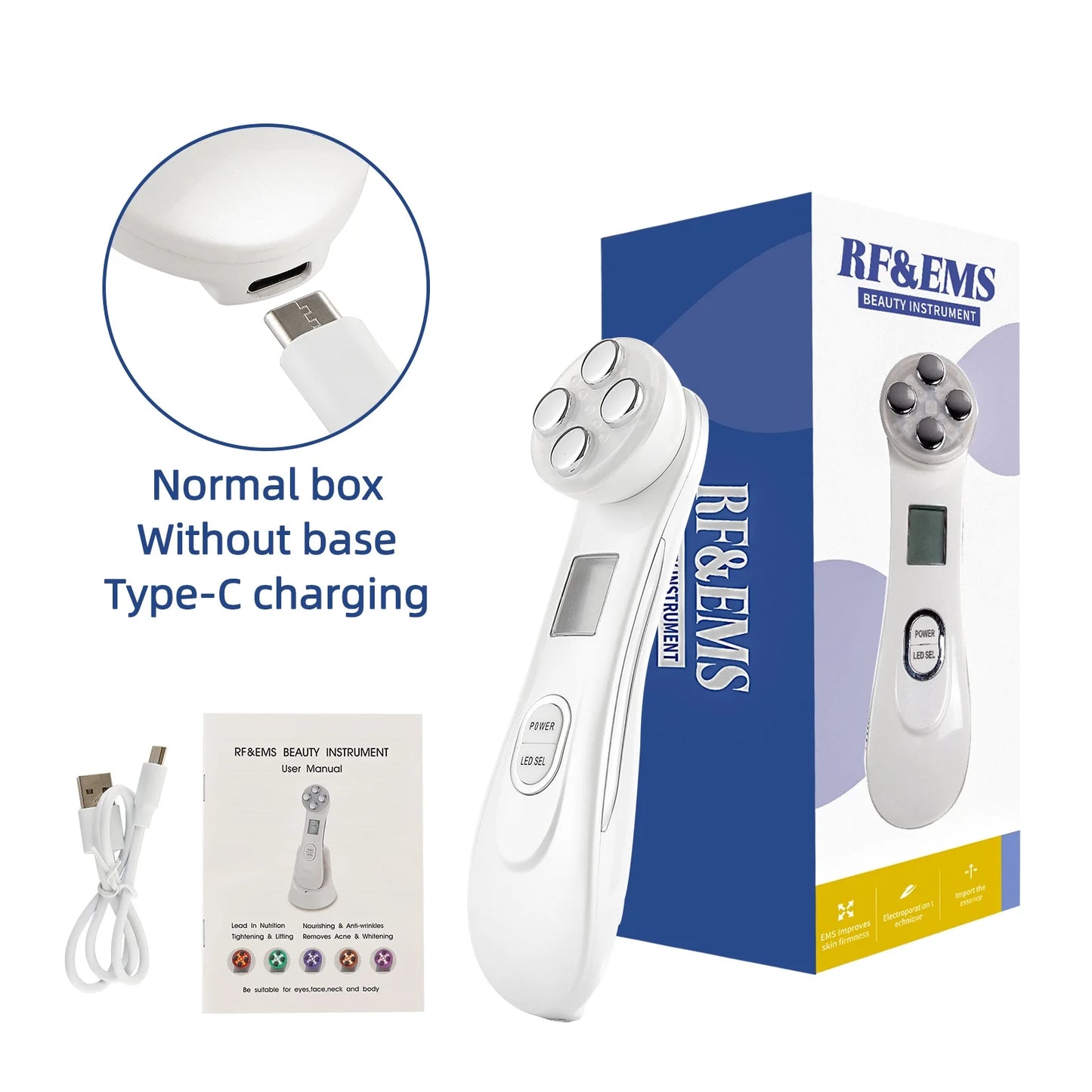 5 In 1 Home Facial Beauty Device Mesotherapy Electroporation RF Radio Frequency Facial LED Photon Skin Care Beauty Device Face Lifting Tighten