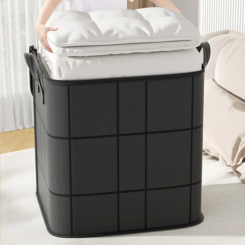 Foldable Clothes Storage Bag Large Capacity Organizer With Handle And Double Zipper For Bedding Moving Travel Under Bed Storage