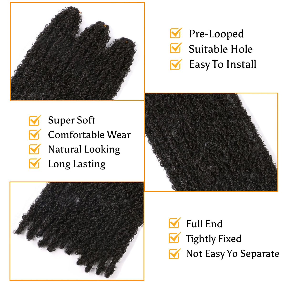 12 -36 Inch Butterfly Locs 1-8 Packs Faux Locks Crochet Hair Extensions Soft Locks Curly Braid Synthetic Hair For Women