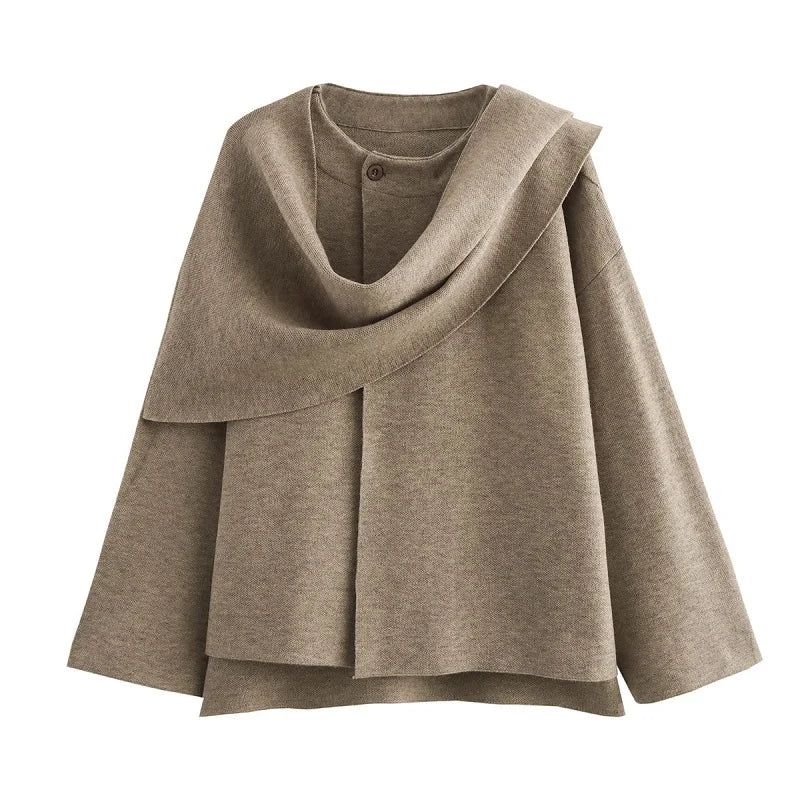 MUJER Plush Winter Coats for Women Asymmetric Scarf Demi-season Jacket for Women Parkas Long Sleeve Padded Coat Woman Jacket