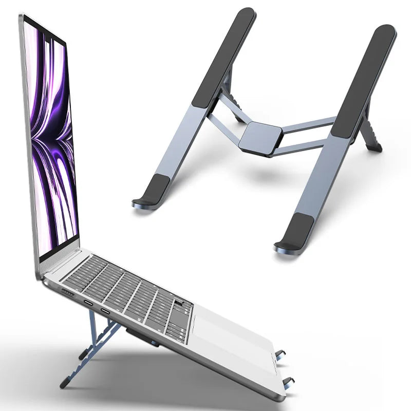 New Laptop Stand With USBHUB Height-Adjustable Cooling Expansion Dock, Foldable Aluminum Alloy