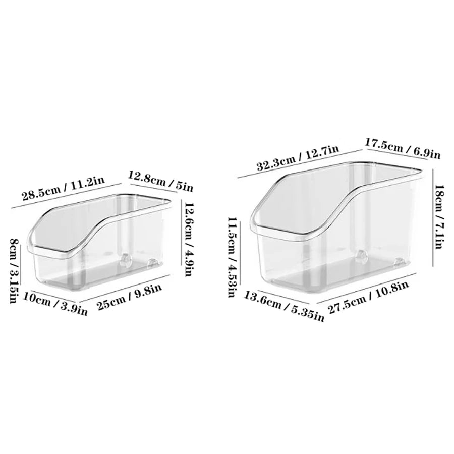 Pull-Out Cabinet Organizer Bin with Roll Wheels Clear Kitchen Bathroom Cabinet Under-Sink Organizer and Storage Organizer Basket
