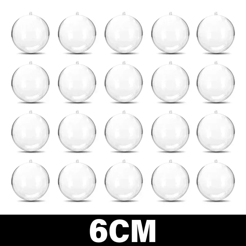 10/1Pc Christmas Transparent Ball Plastic Christmas Trees Open Ball Box Bauble Ornament Wedding Gift Party Home Decoration