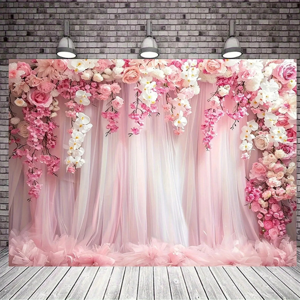 Wedding Flowers Curtain Backdrop Bridal Shower Engagement Ceremony Party Photography Background Wall Decor Photo Studio Props
