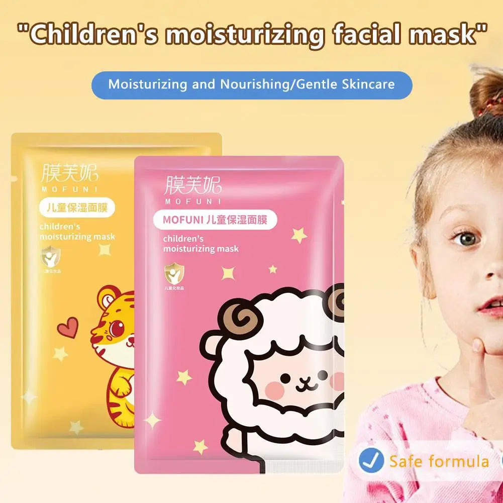 1/5PCS Children's Fruit Cartoon Mask Hydrating Moisturizing Gentle Nourishing Cartoon Animal Face Mask Stickers For Kids