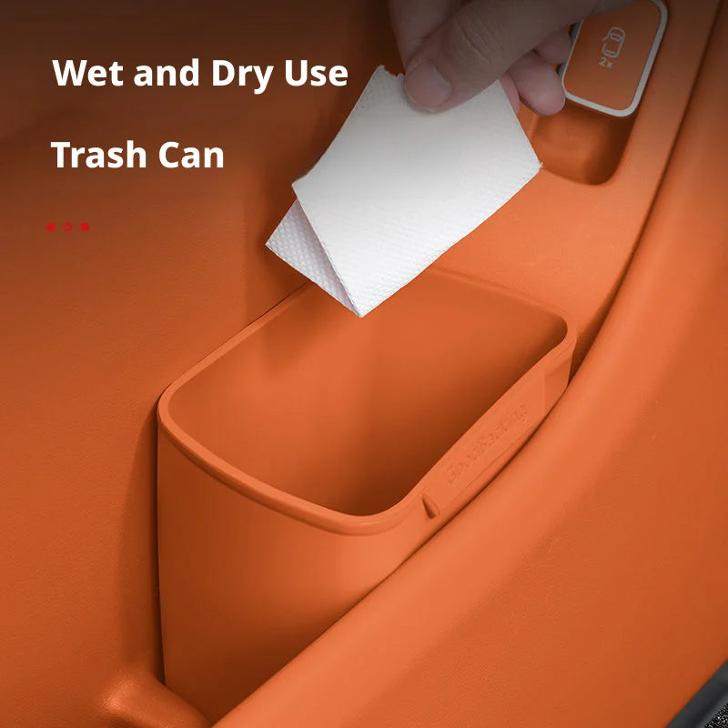 SEAMETAL 1/2PCS Car Door Silicone Trash Can Multifunctional Garbage Bin Umbrella Bucket Storage Box Car Interior Accessories