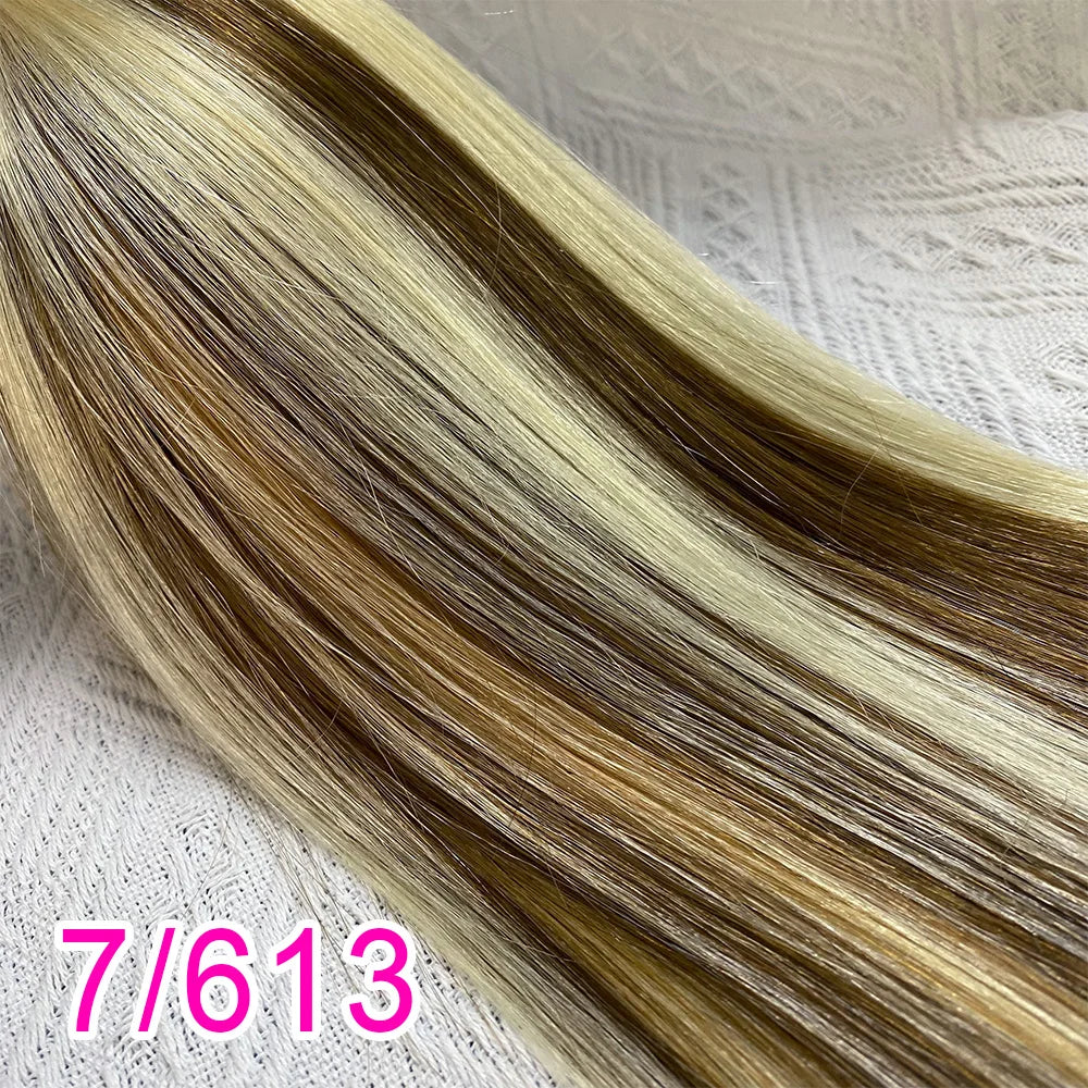 Straight Hair Flat Tip Hair Extensions K Tip Natural 100% Human Hair Fusion Extensions Set Keratin Prebonded Capsule Blonde Colo