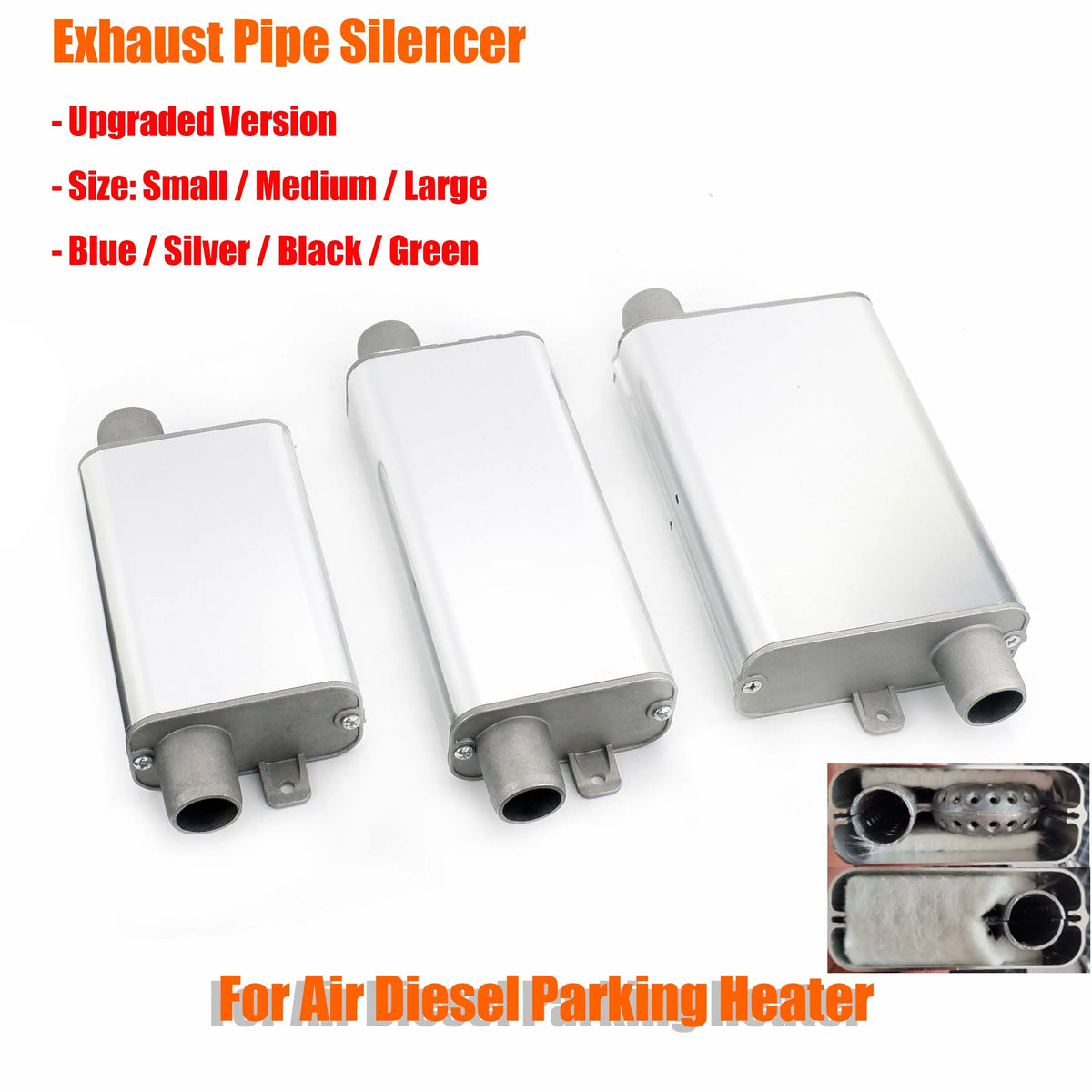 24mm Muffler Noise Reduce S Curved Air Diesel Heater Exhaust Pipe Aluminum Alloy Small Medium Large For Car Truck Camper VAN
