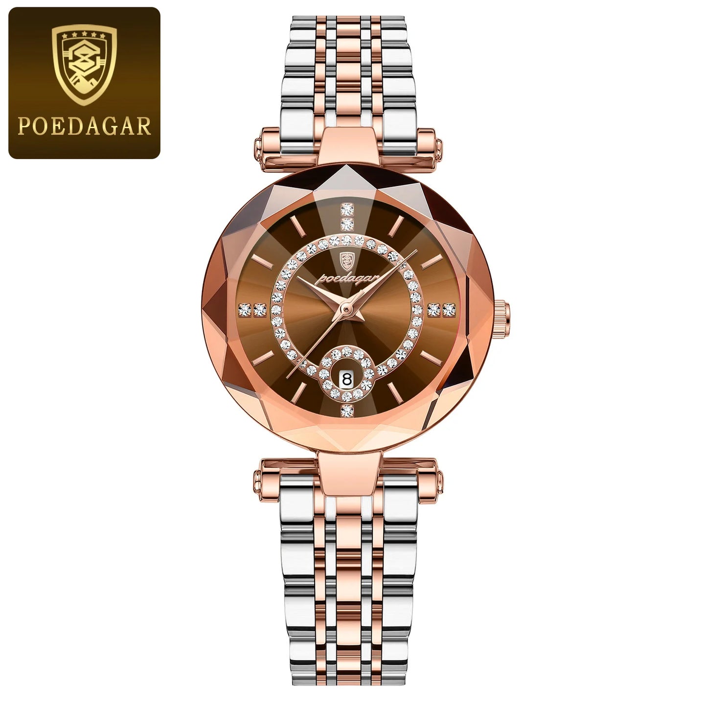 POEDAGAR Luxury Brand Women's Watches Waterproof Stainless Steel Date Ladies Wristwatch Fashion Elegant Quartz Woman Watch Reloj