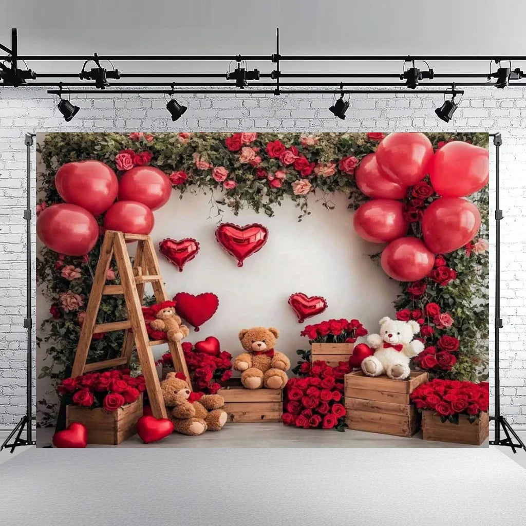 Rose Floral Background Summer Party Banner Flower Wall Wedding Birthday Decorations Bridal Marriage Backdrop Photography Studio