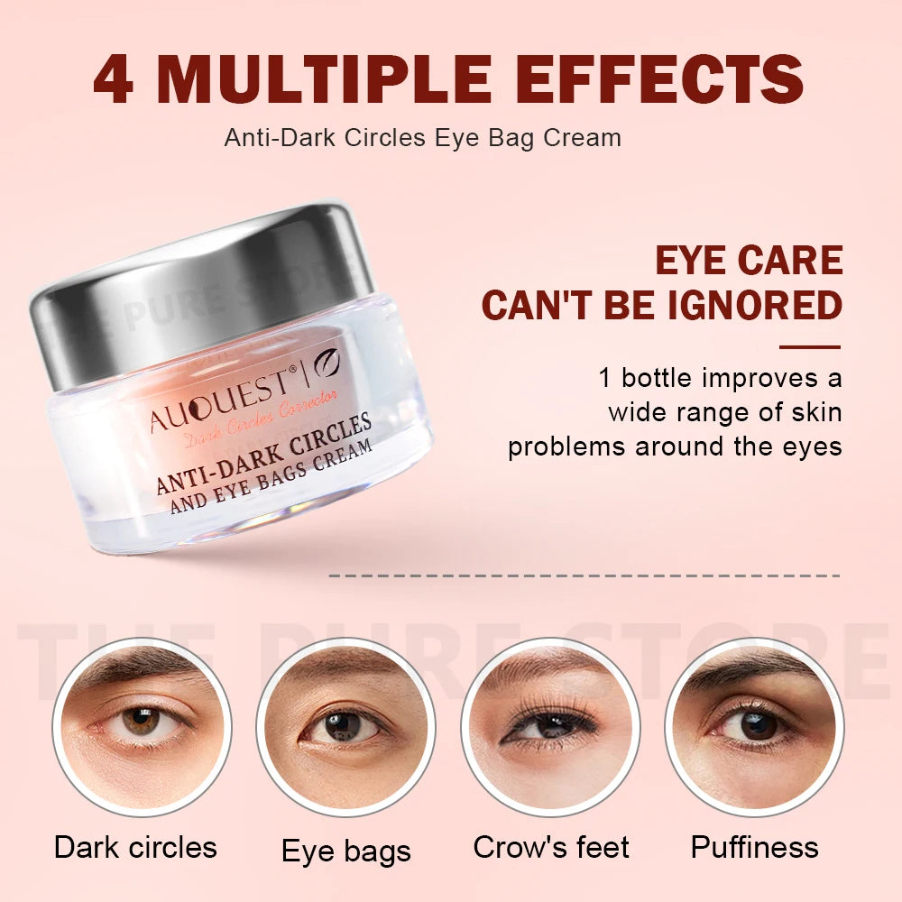 AUQUEST Eye Bags Dark Circles Eye Cream Under Eye Skin Care Caffeine Brightening Peptide Firming Eye Care Beauty Cream Products