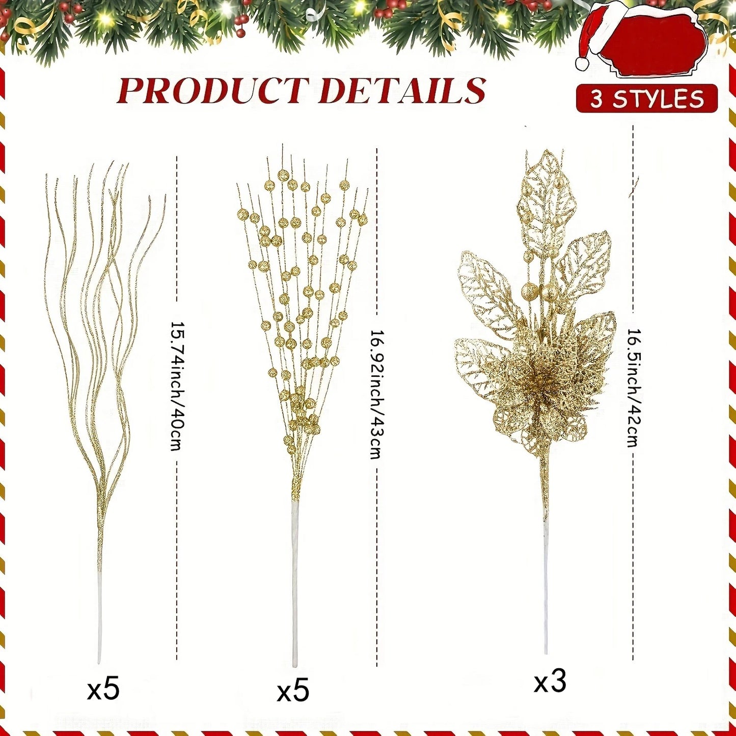 13Pcs Artificial Flowers Berry Bouquet Christmas Decoration Xmas Tree Ornaments for Home Room Decor New Year 2026 Gift Accessory