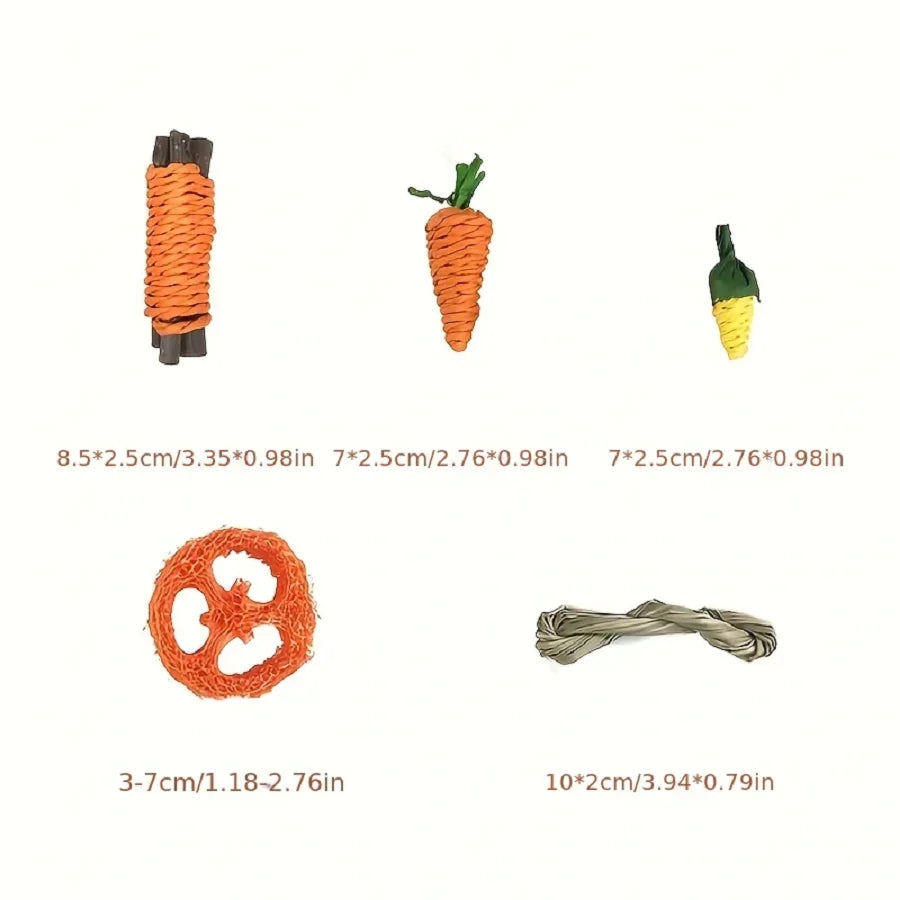 Pet Rabbit Guinea Pig Dragon Cat Fun Toy Hamster Rabbit Tooth Grinding Set Pet Tooth Grinding Snacks
