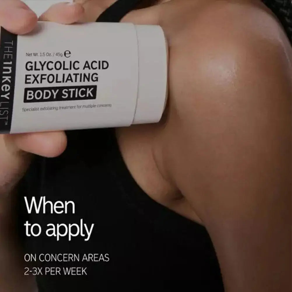 The INKEY List Glycolic Acid Exfoliating Body Stick Unclogs Pores Smooths Keratosis Pilaris Alleviates Ingrown Hairs And Acne