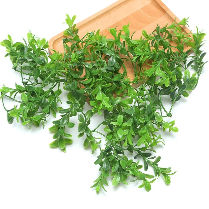10/20/50Pcs Artificial Water Grass Fake Green Plants Foliage DIY Wreath Wall Hanging Home Wedding Party Floral Decor Ornaments