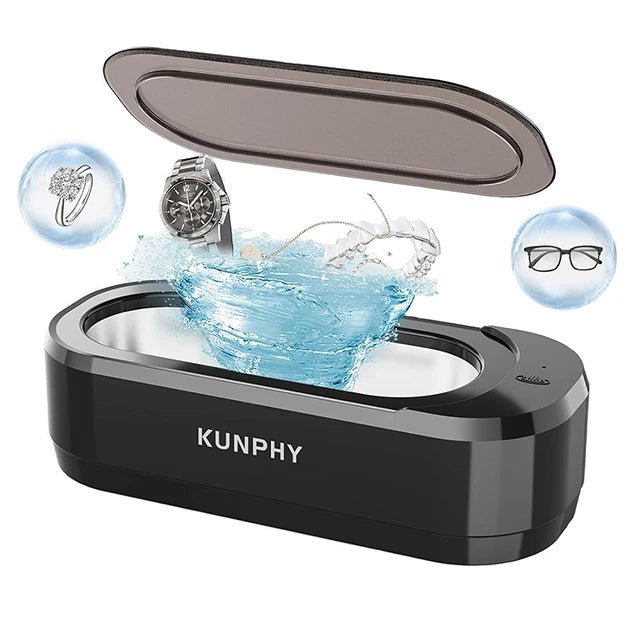 KUNPHY 360° Deep Ultrasonic Cleaning Machine 12oz Ultrasonic Cleaning Device For Glasses Watches Jewelry Denture Dental Pod