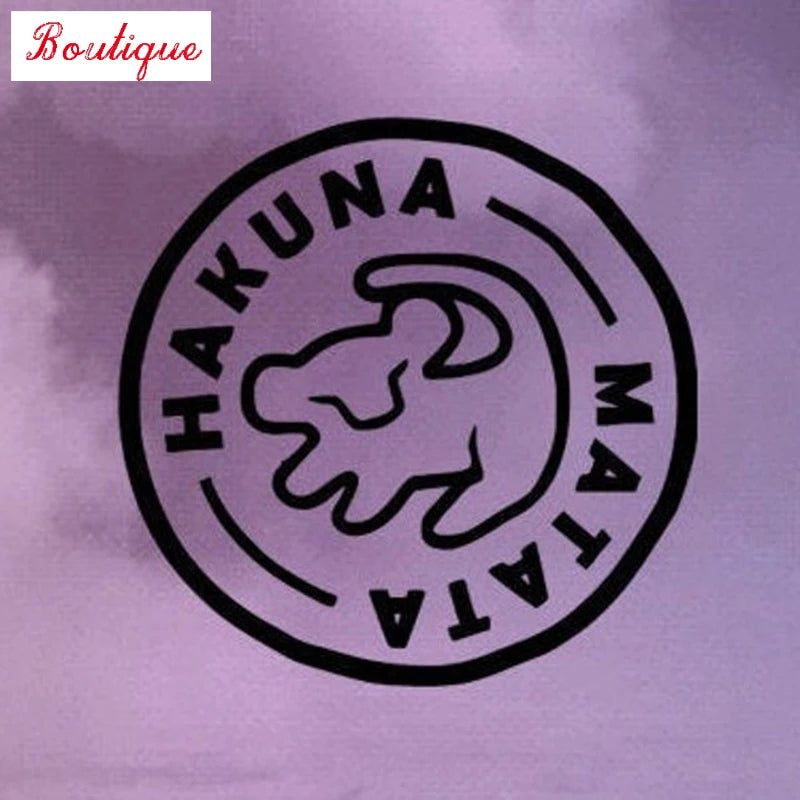 Black / Silver Lion King hakuna Matata vinyl car stickers, car windshield decorative waterproof fun stickers, new s1291