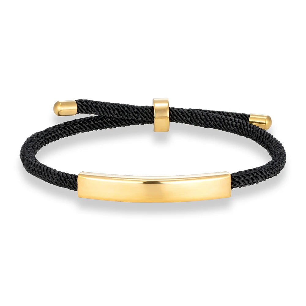 MKENDN Punk SOS Custom logo Name Engrave Text Rope Bracelet customize Stainless Steel Bracelets For Women Men ID Bracelet