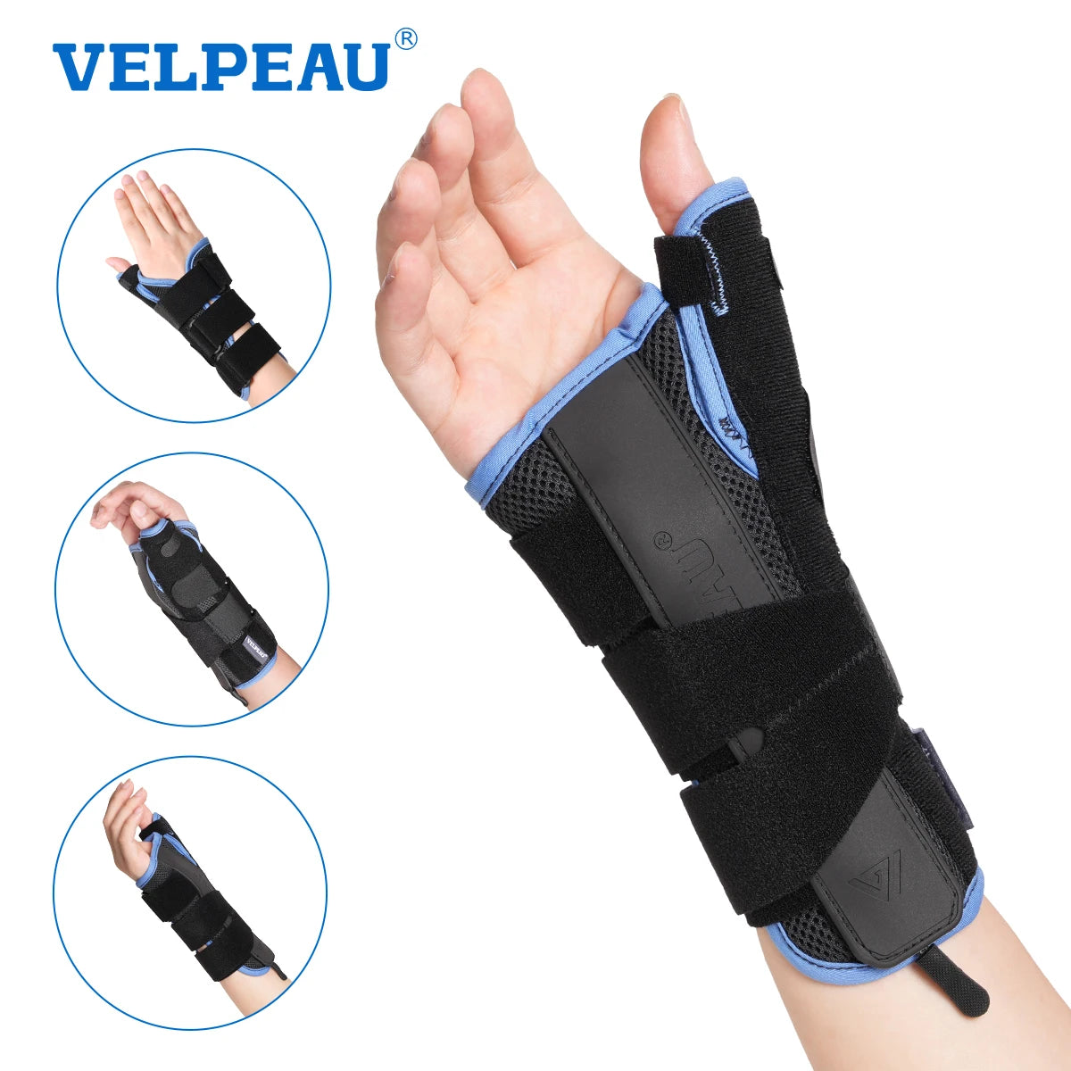 VELPEAU Wrist Brace with Thumb Support for Men Women, Breathable Wrist Splint for Arthritis Pain, Sprain and Hand Fixation