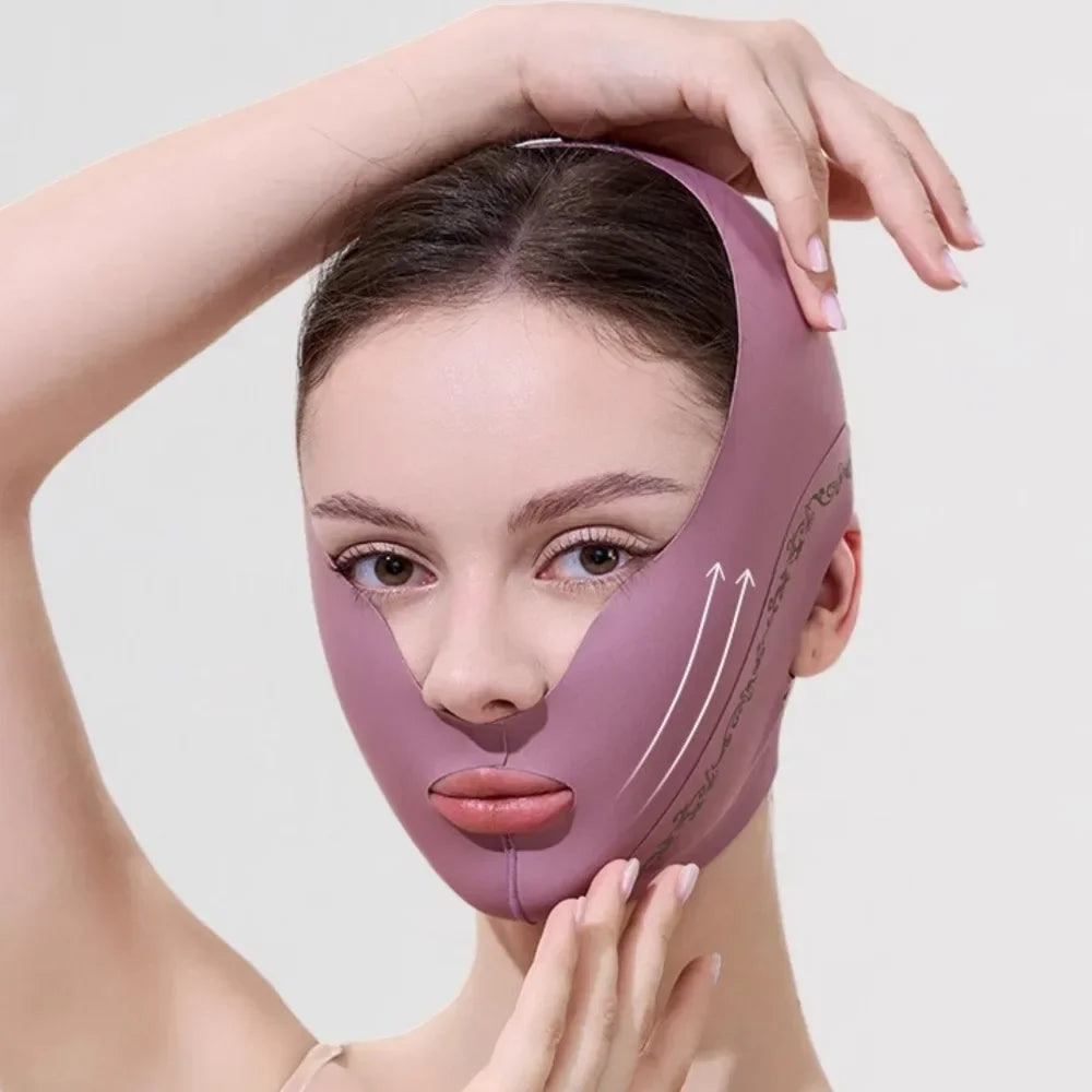 V Line Face Lifting Bandage Upgraded Elastic Face Shaper for Double Chin Jawline Cheek Support Facial Skin Care Strap