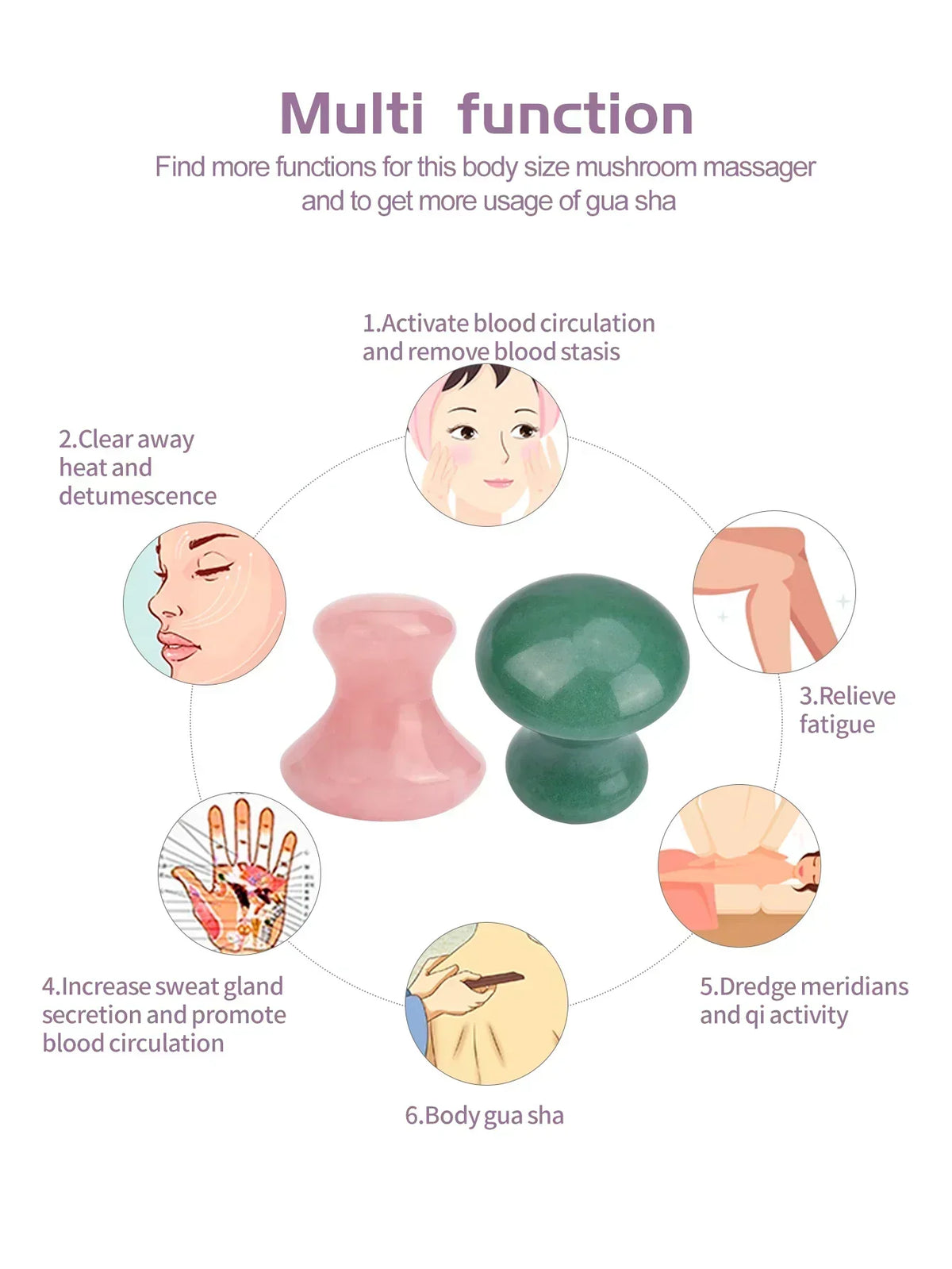 Jade Mushroom Gua Sha Massager