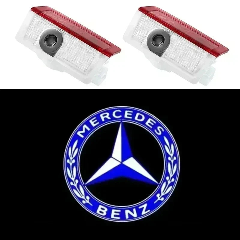 2Pcs LED Light Car Door Projector Lamps Accessories for Mercedes Benz AMG A B C M ML GLA GLS E Class W176 W205 W166 W246 W212