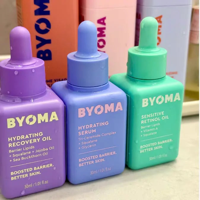 BYOMA Skincare Set Phyto-Mucin Glow Serum Moisturizing Gel Cream Deeply Hydrates Hydrating Milky Toner Repairs Barrier Skincare