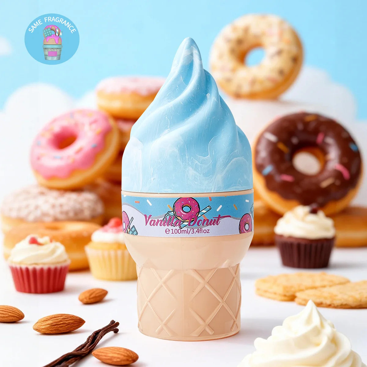 Gourmet Dessert Perfume Spray,Chocolate Cookie/Cotton Candy/Caramel Popcorn Fragrance Mist,Sweet Women Strawberry Vanilla Scent