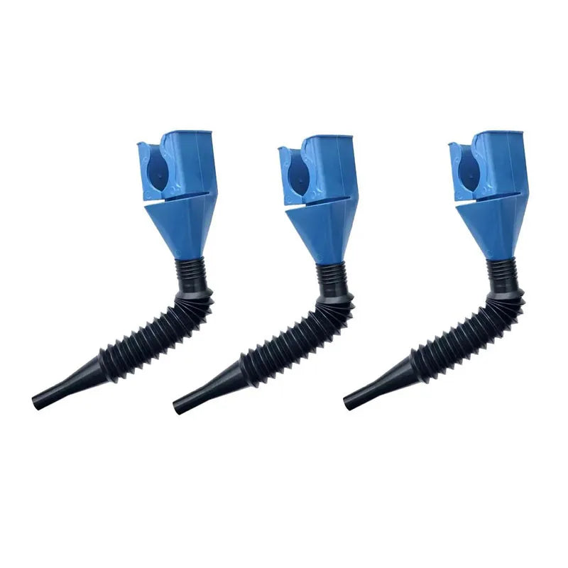 1/2/4/6pcs Blue Universal Plastic Multi-Function Wide Mouth Large Funnels Flexible Draining Tool Snap Funnel For Automotive Oil