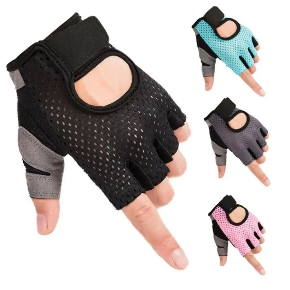 Breathable Weight Lifting Gloves Curved Open Back Shockproof Cycling Motorcycle Gloves Wearproof Non-Slip