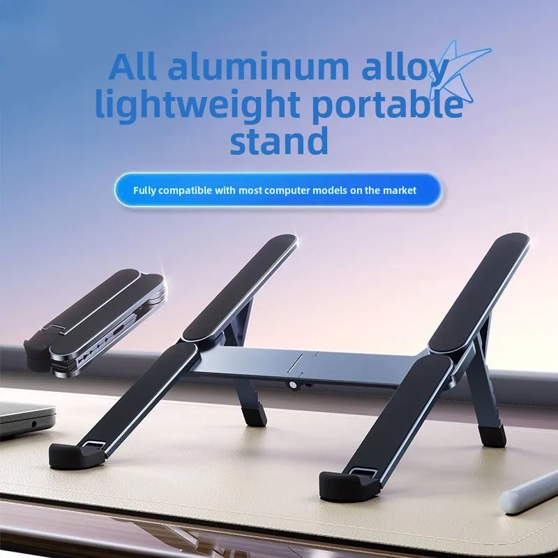 Aluminum Alloy Laptop Stand Foldable Lightweight Tablet Stand Laptop Holder with Height Adjustment for Business Travel