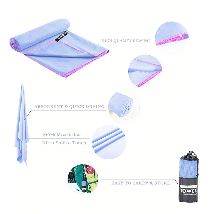 Quick-drying Sports Towel Swimming Gym Fitness Fast Absorbent Towels Camping Running Swimming Beach Washcloth Towels