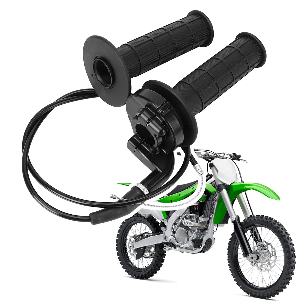 7/8" 22mm Motorcycle Grips Throttle Accelerator Universal Handle Grips and Cable Set Handle Bar Motorbike Accessories