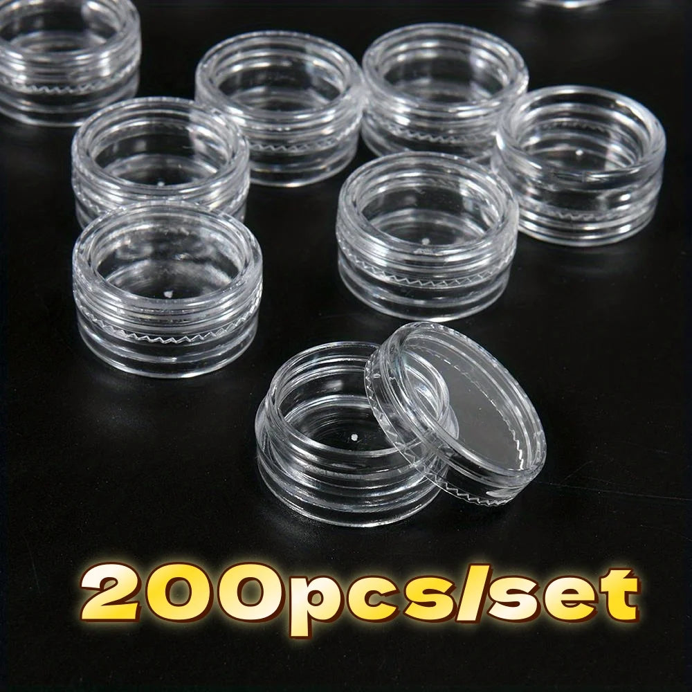50/100/200pcs 5g Transparent Cosmetic Bottles Containers Pot Sample Clear Cream Jar for Nail Arts Small Clear Can Tin for Balm