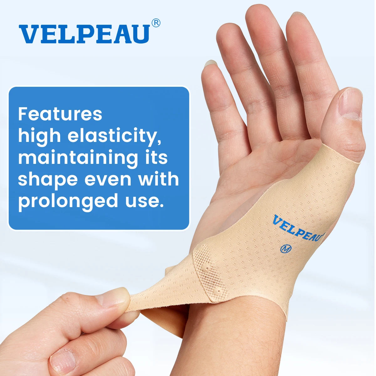 VELPEAU Elastic Thumb Support Sleeve for Mild Tenosynovitis Pain and Isolate Skin, Thumb Compression Sleeve Ambidextrous Design