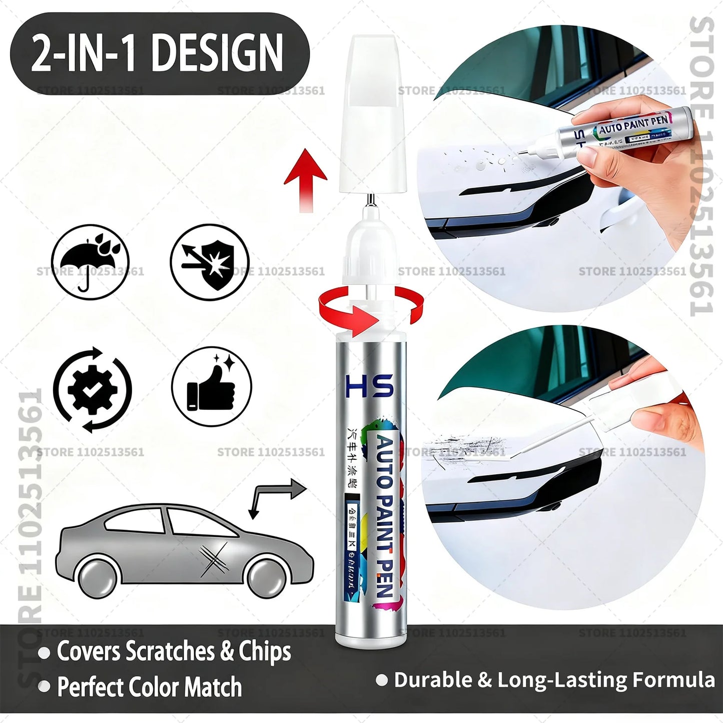 For Volkswagen Beetle Car Paint Repair Pen Touch Up Scratch Remover DIY Auto Accessories White Blue LZ5W Yellow 9U Black C9X