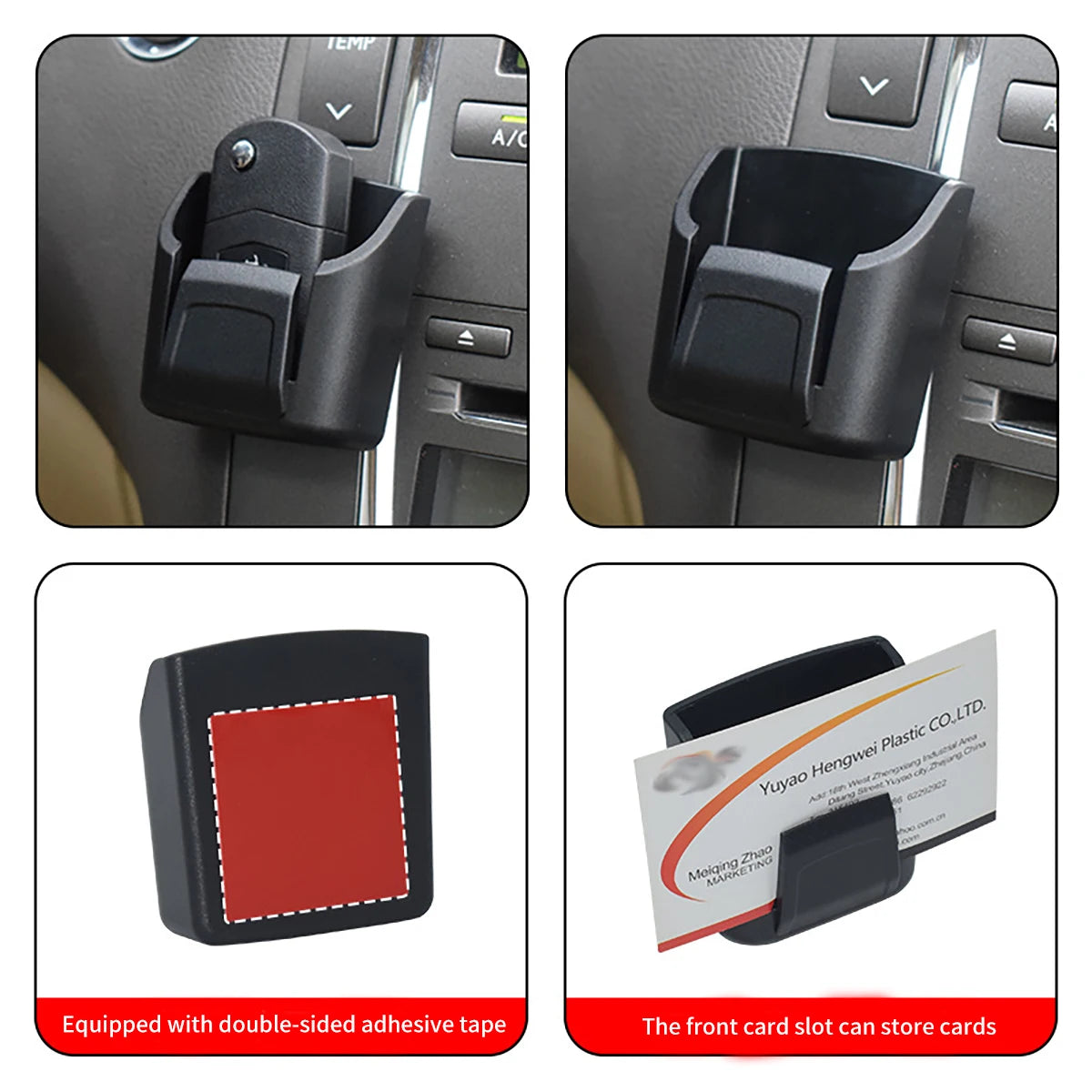 PVC Car Key Holder with Remote Control Slot - Durable Black Car Key, Card, and Accessory Storage Manager