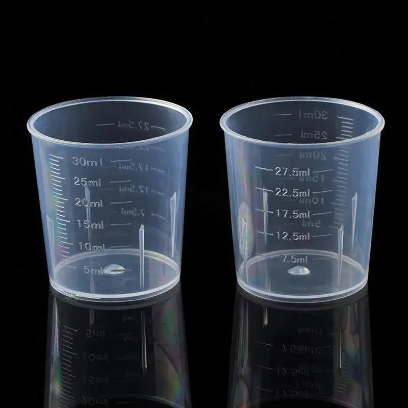 20pcs 30ml Plastic Graduated Measuring Cup Liquid Container Epoxy Resin Silicone Making Tool Transparent Mixing Cup DIY Tool