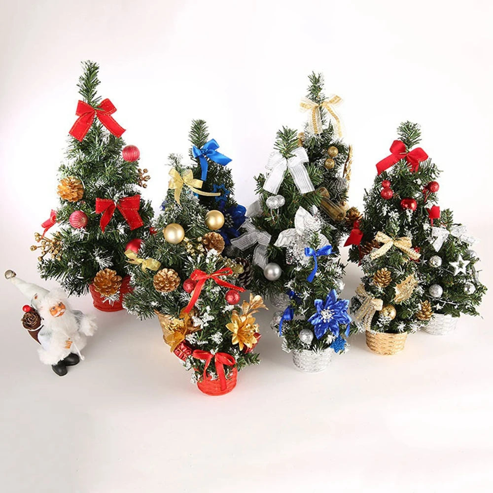 Table Mini Christmas Tree Decorations Children Home Bedroom Party 15/20/30/40cm Artificial Christmas Tree New Year Navidad Gift