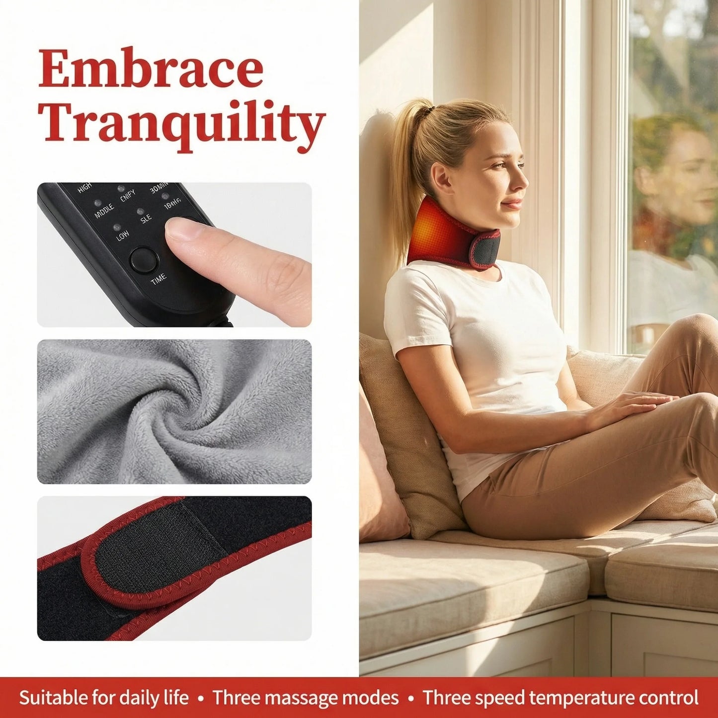 Heating Neck Support Brace Belt Infrared Magnet Neck Care Massage Protector Pain Relief Muscle Relaxation