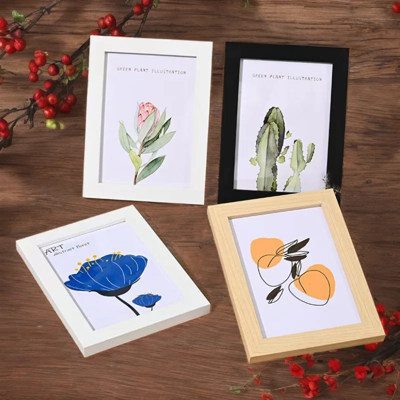 Wooden Photo Frame For Wall Hanging 10X15 15X20 20X25cm A4 Wood Picture Frame Stand For Pictures Photo Decor Commemorative Gift