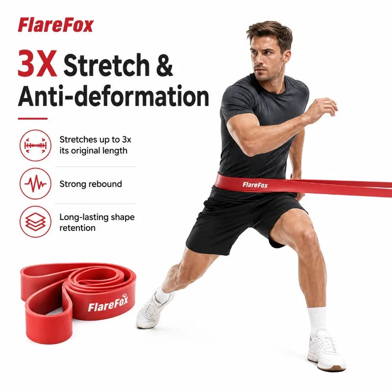 FlareFox Multiple Resistance Bands Set Pull-up Assist Straps Strength Agility Training Handy Gym Equipment for Home CrossFit