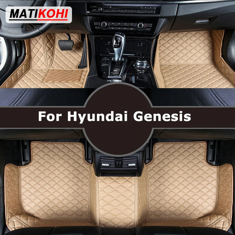MATIKOHI Custom Car Floor Mats For Hyundai Genesis Auto Carpets Foot Coche Accessorie