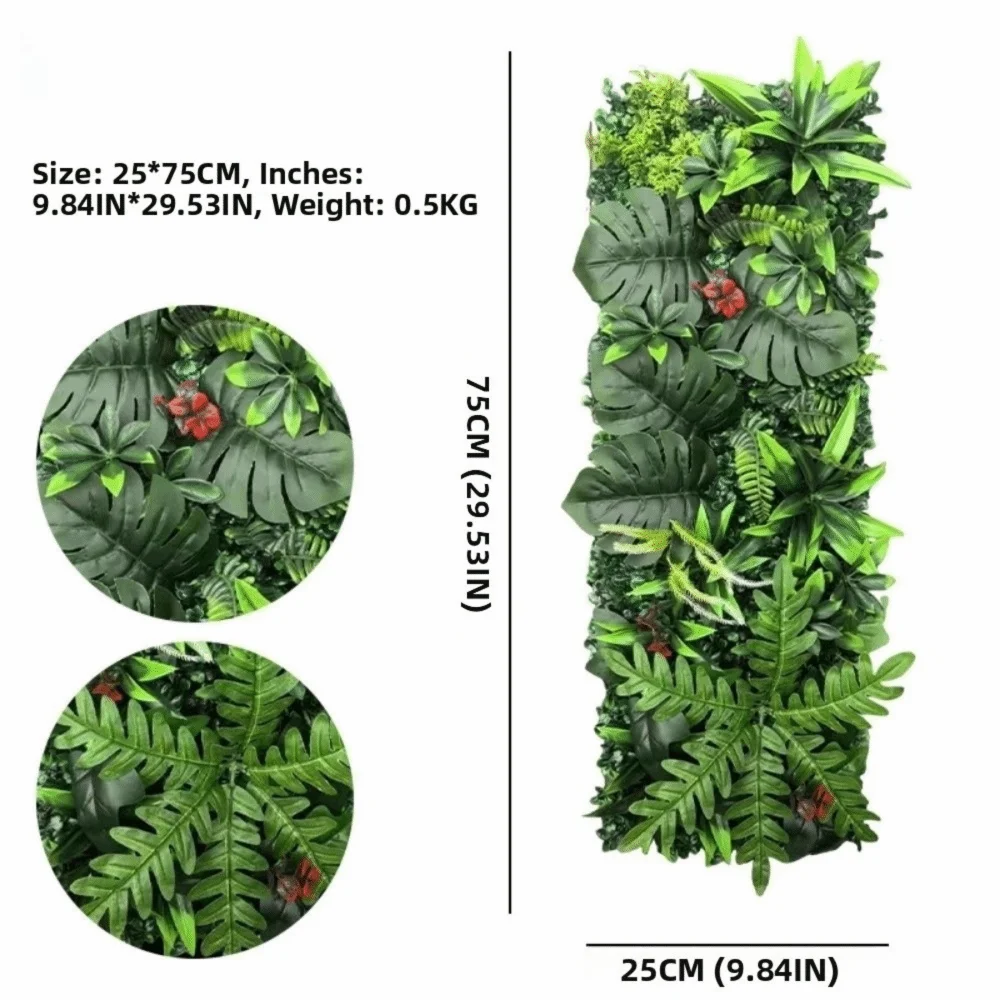 Realistic Artificial Plant Grass Wall Ivy Rattan Leaves Faux Jungle Grass Panel Vibrant Greenery Branches