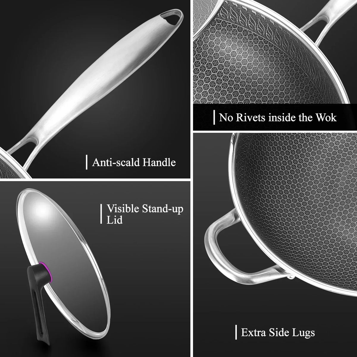 Honeycomb Nonstick Stainless Skillet