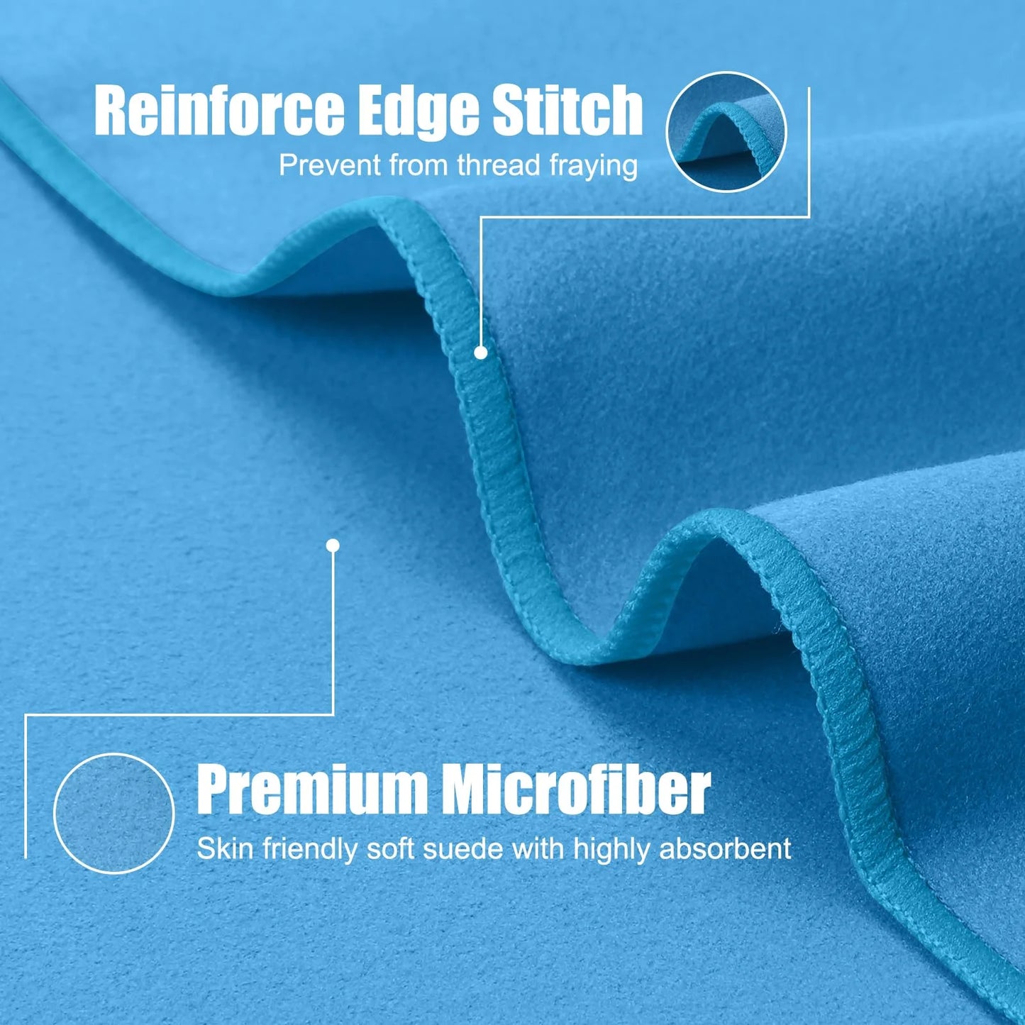 Microfiber Quick Dry Gym Towel Silver ION OdorFree Absorbent Fiber Fast Drying Workout Gear for Body Sweat Working Out