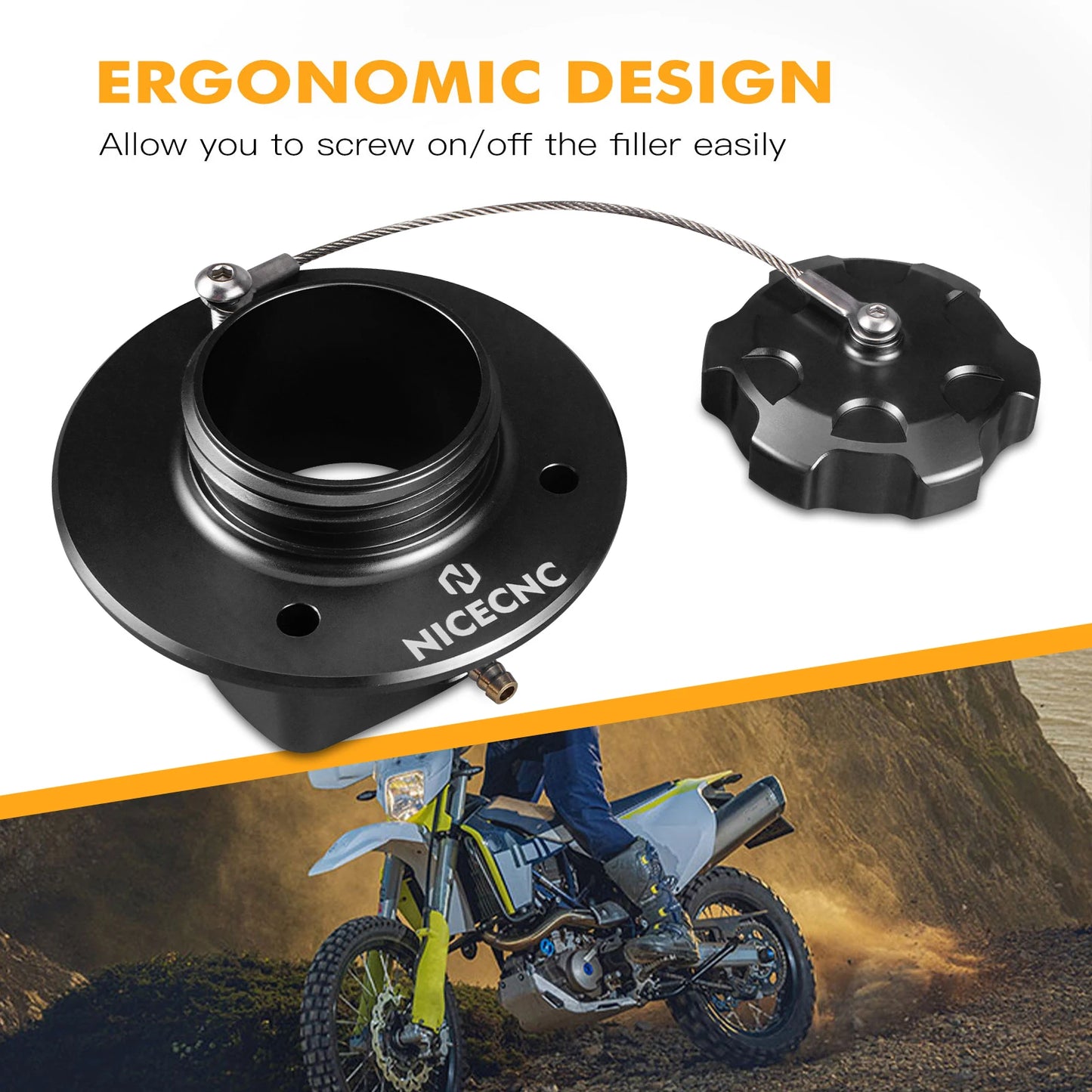 NICECNC For Husqvarna 701 SM Supermoto Enduro 2016-2024 Motorcycle Fuel Filler For GasGas 700 Enduro Supermoto 2022-2024