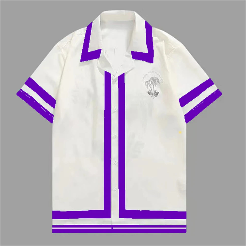 2025 Men's Short Sleeve Shirts Fashion Shirts Hawaiian Casual Comfortable Vacation Travel Oversized Tops camisa blanca hombre