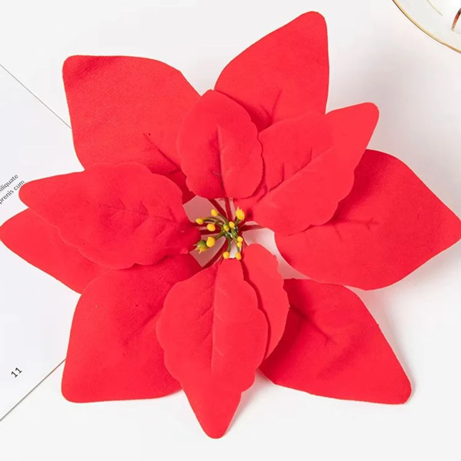 20/40 Pcs Artificial Flower Red Wedding Christmas Tree Party Garden Decor Home Table Vase Scrapbook Garden Archway Backdrop Wall
