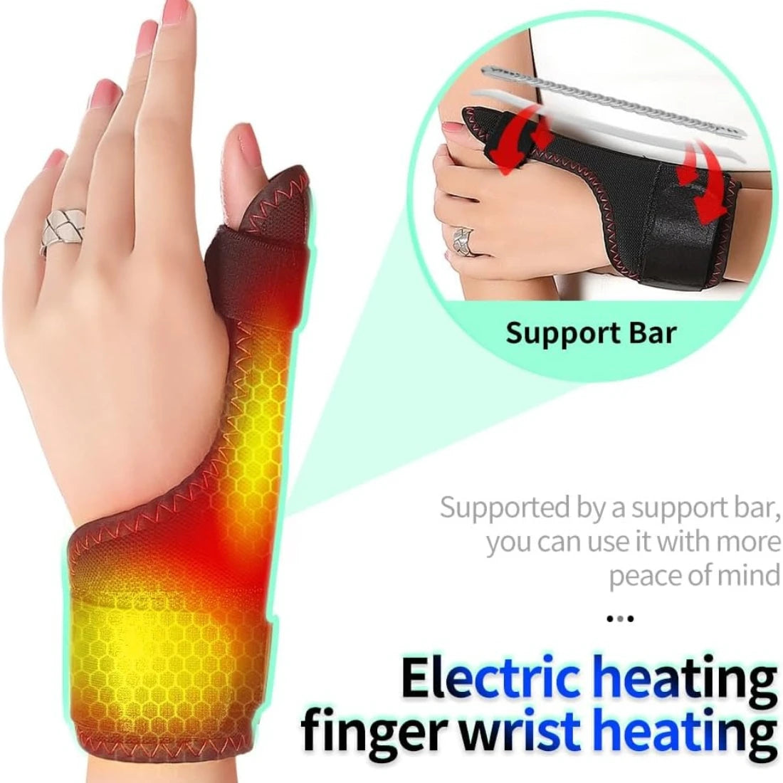 Heating Massage Finger Braces 3 Levels Hot Compress Massage Finger Brace Hand Finger Protector Massage Instrument Spa